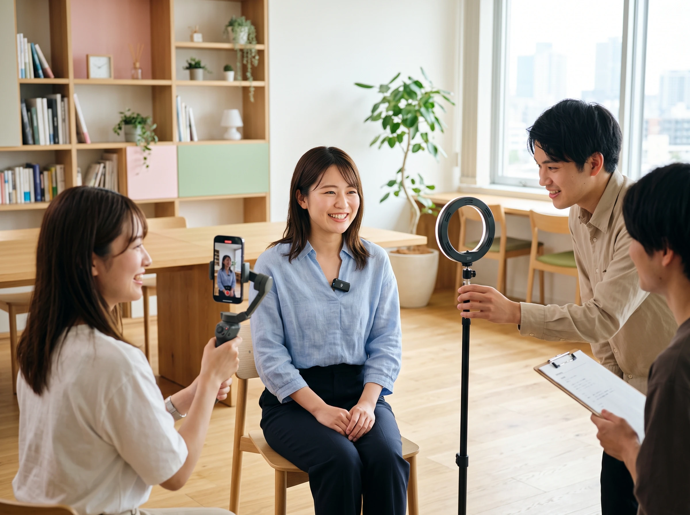 採用ショート動画の出張撮影の様子
