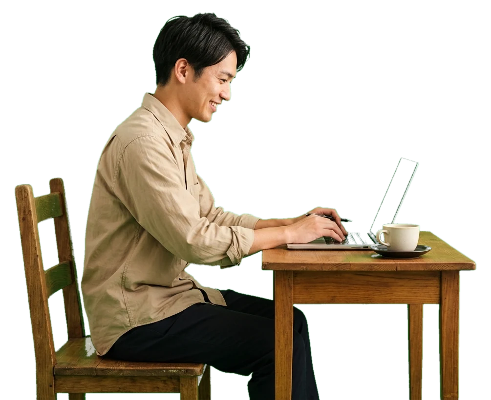 ノートPCで作業するメンバー